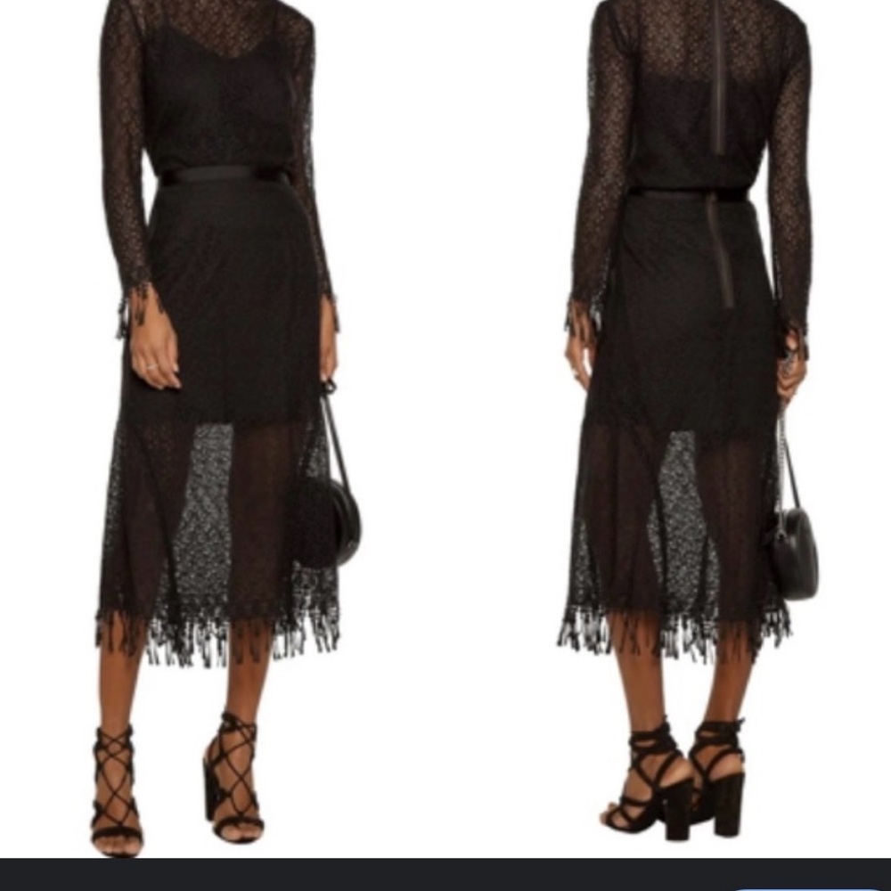 Saloni soft macrame lace with decorative fringe size 6